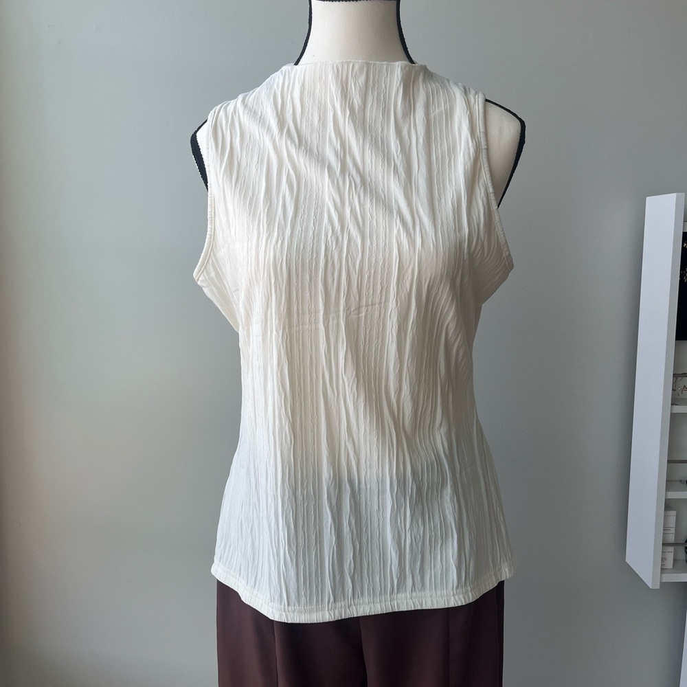 Elegant Cream Sleeveless Top